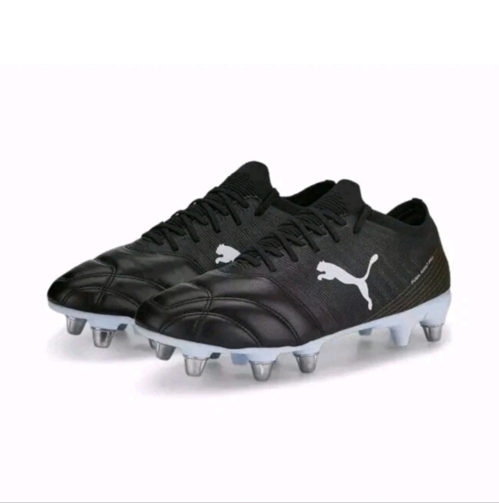 Puma Avant Pro Men’s Rugby Boots Cleats Black Leather Armoyarns Size 7.5 NWOB